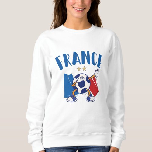 France Dabbing Soccer Ball Flag 2 stars Sweatshirt