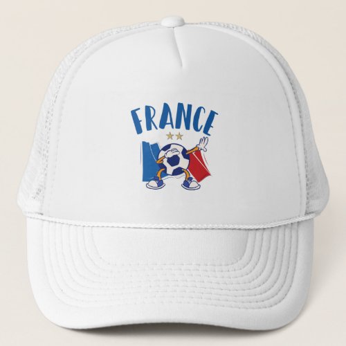 France Dabbing Soccer Ball Flag 2 stars Trucker Hat