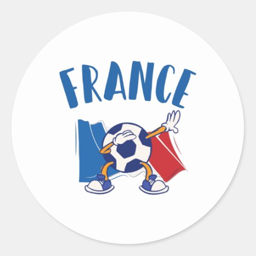 France Dabbing Soccer Ball Flag Classic Round Sticker