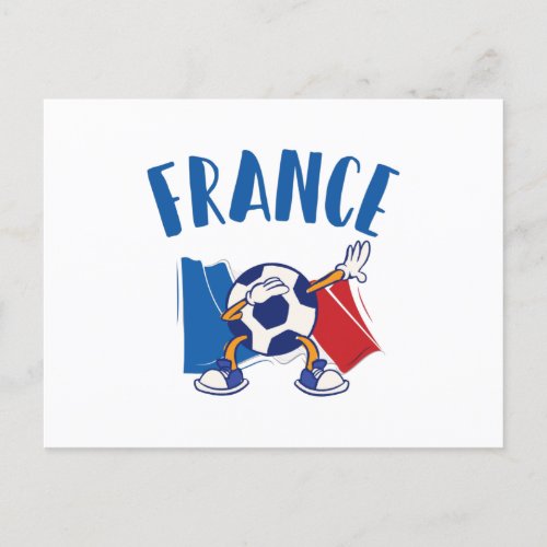 France Dabbing Soccer Ball Flag Postcard