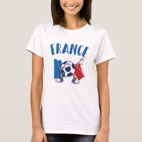 France Dabbing Soccer Ball Flag T_Shirt