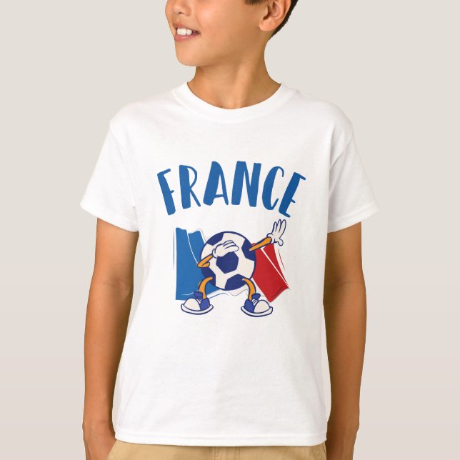 France Dabbing Soccer Ball Flag T-Shirt (Front)