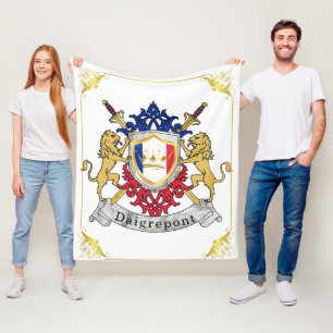 France Daigrepont Coat Of Arms Surname Custom Fleece Blanket