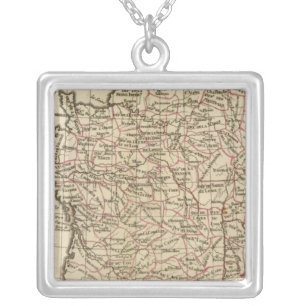 France, departemens silver plated necklace