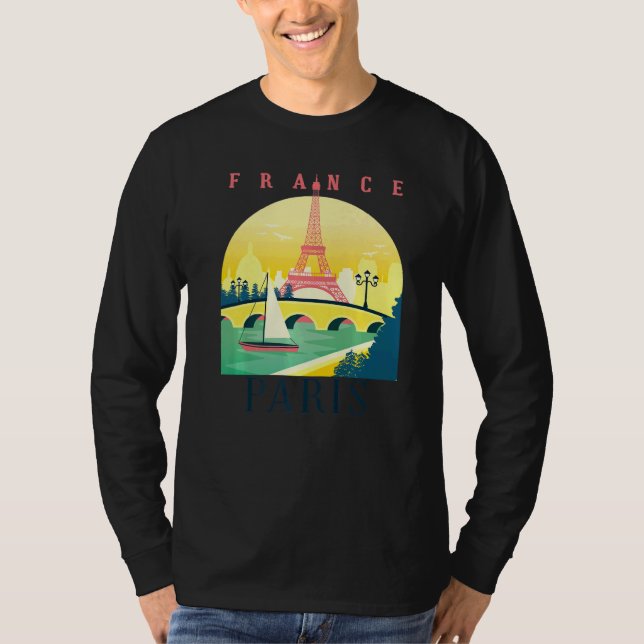 France Eiffel Tower Parisian City French Landmark  T-Shirt (Front)