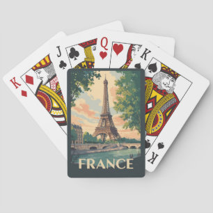 France Eiffel Tower Travel Art Vintage Poker Cards