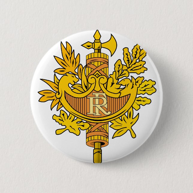 france emblem pinback button (Front)