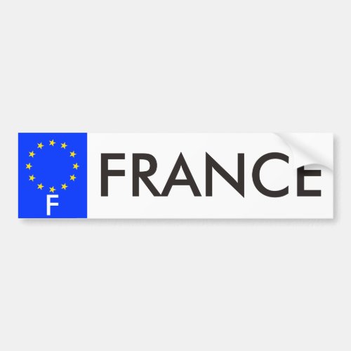 France European Union License Plate Bumper Sticker