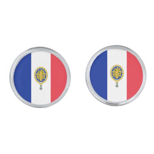 France Flag and Coat Of Arms Patriotic Cufflinks