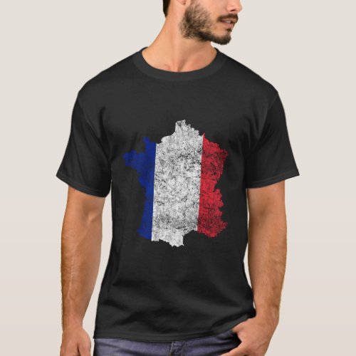 France Flag And Map French Pride T_Shirt