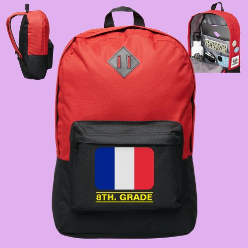 France Flag Back To School 8TH Grade Port Authority Backpack