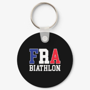 France Flag Biathlonist - French Fra Biathlon  Keychain