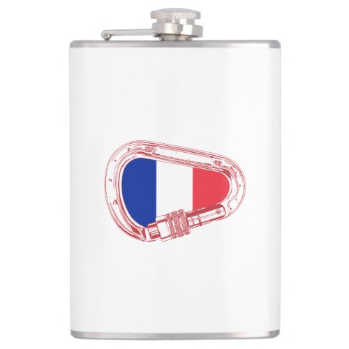 France Flag Climbing Carabiner Flask