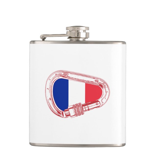 France Flag Climbing Carabiner Flask (Front)