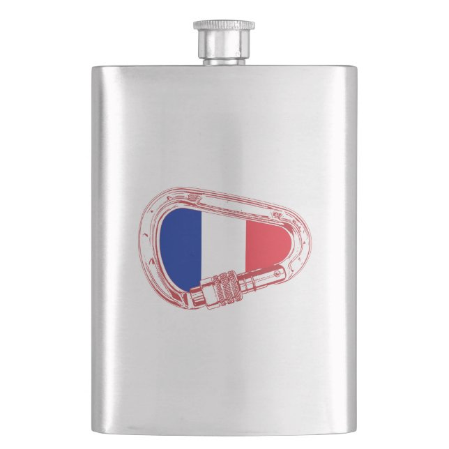 France Flag Climbing Carabiner Flask (Front)