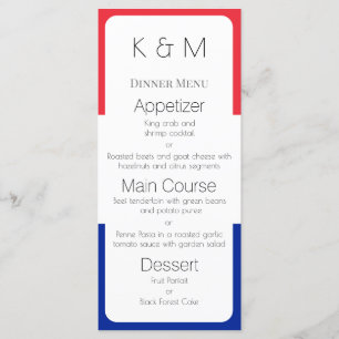 France Flag Colors French Dinner Menu