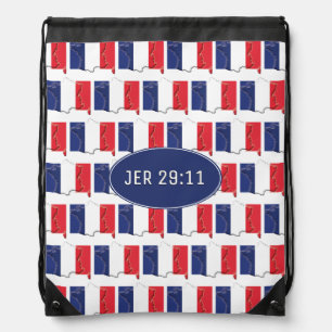 FRANCE FLAG Customizable JEREMIAH 29:11 Drawstring Bag