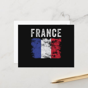 France Flag Distressed - French Flag Postcard