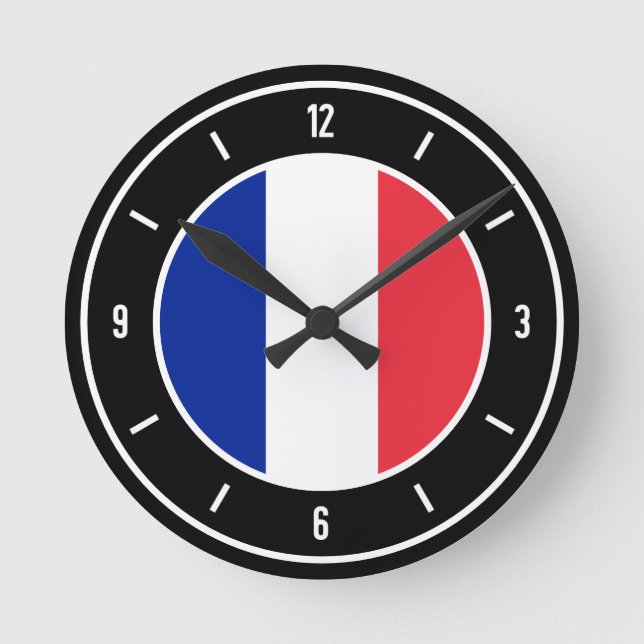 France Flag Elegant Round Clock (Front)