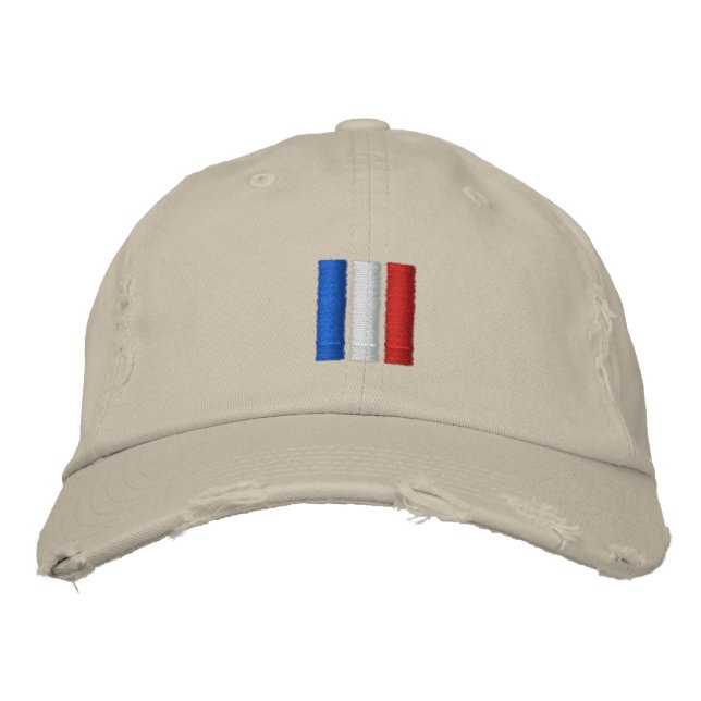 France Flag Embroidered Baseball Hat (Front)