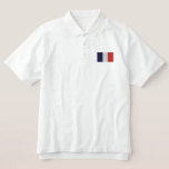 France Flag Embroidered Men&#39;s Polo Shirt at Zazzle