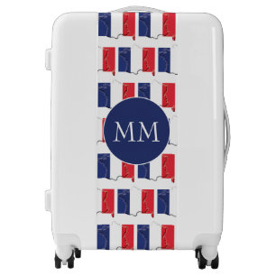 FRANCE FLAG French Map Monogram Luggage