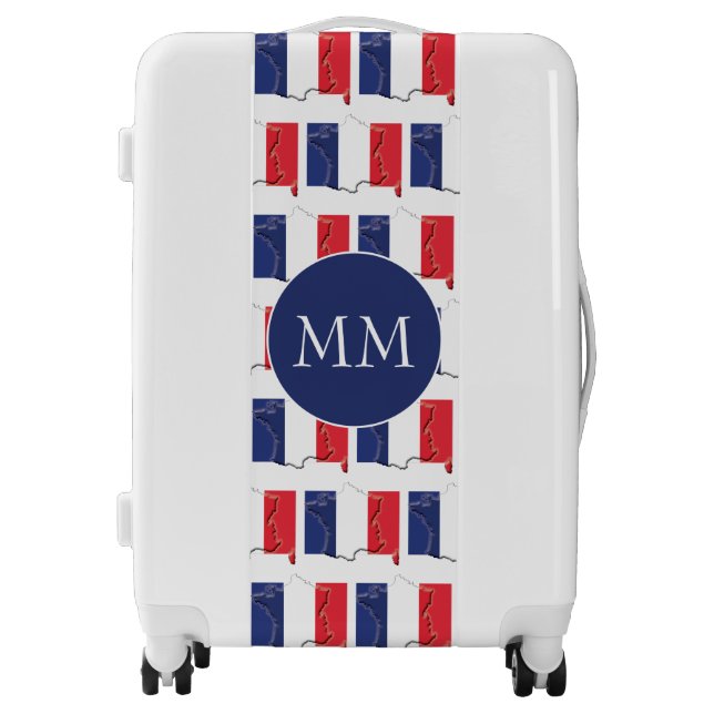 FRANCE FLAG | French Map | Monogram Luggage (Front)