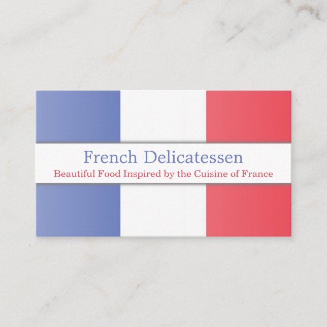France Flag, Fully Customizable Business Card (Front)