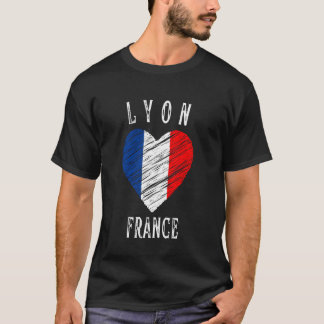 France Flag Heart Lyon City T-Shirt