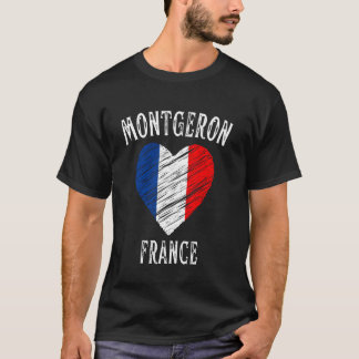 France Flag Heart Montgeron City T-Shirt