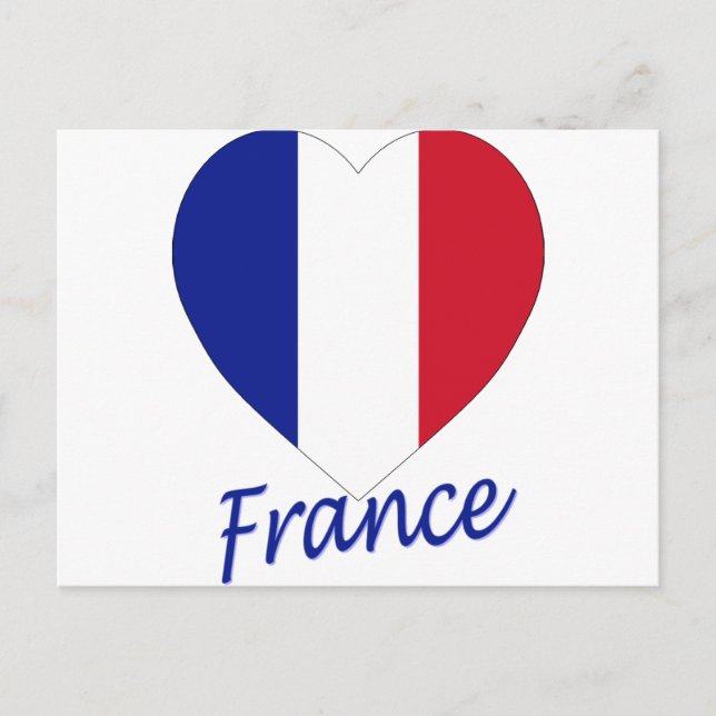 France Flag Heart Postcard (Front)
