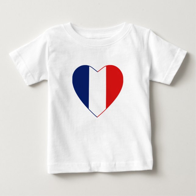 France Flag Heart T-Shirt (Front)