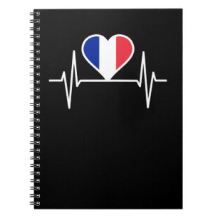 France Flag Heartbeat Notebook