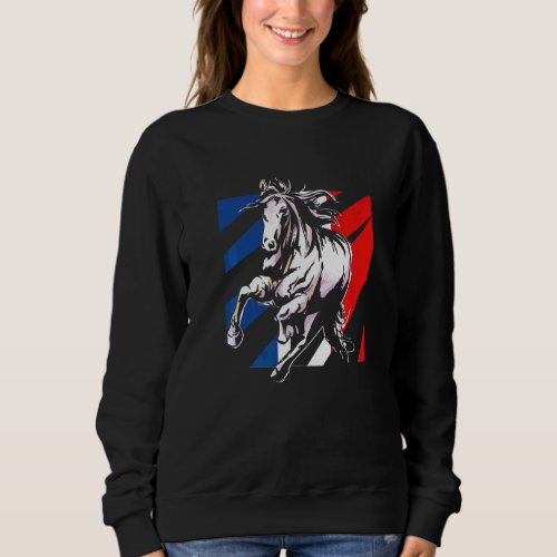France Flag Horse Riding Equestrian Sport Horsesho Sweatshirt