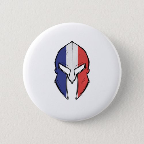 france flag in Spartan warrior Helmet Button