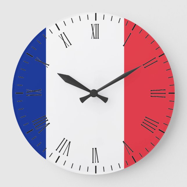 France Flag Large Clock (Front)