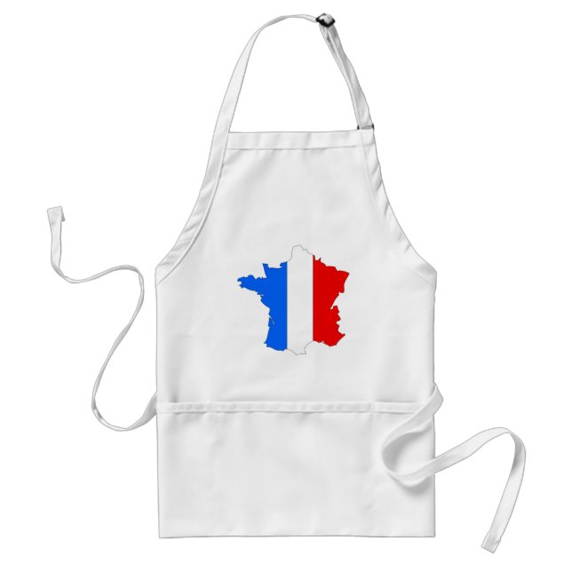 France flag map adult apron (Front)