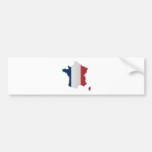 France Flag Map Bumper Sticker (Front)