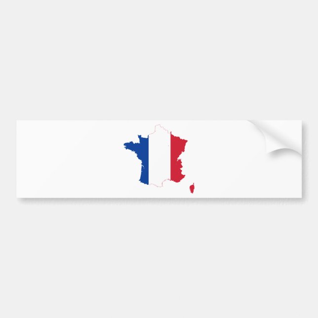 France Flag map FR Bumper Sticker (Front)