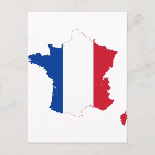 France Flag map FR Postcard