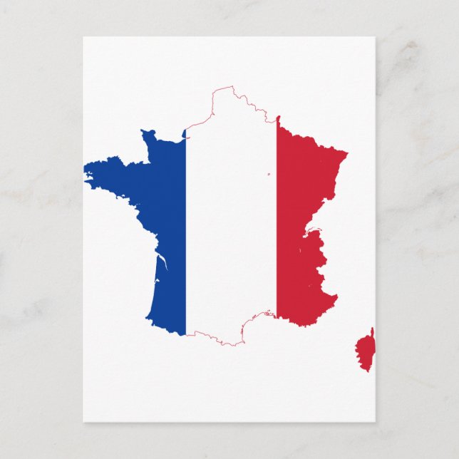 France Flag map FR Postcard (Front)