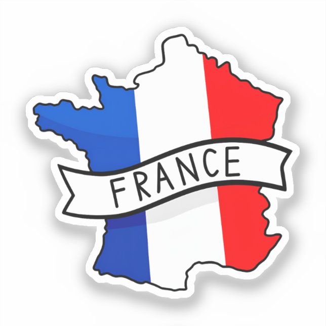 France Flag Map Patriotic French Pride World Cup Sticker (Front)