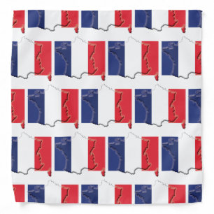 FRANCE Flag Map Tricolore Bandana