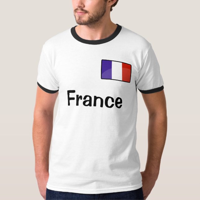 France Flag Men's Basic Ringer T-Shirt (Front)