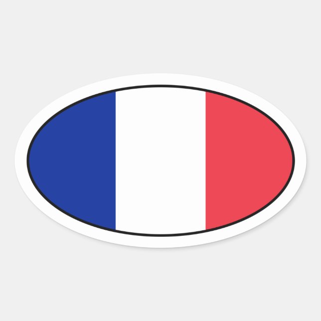 France Flag Oval Sticker (Front)