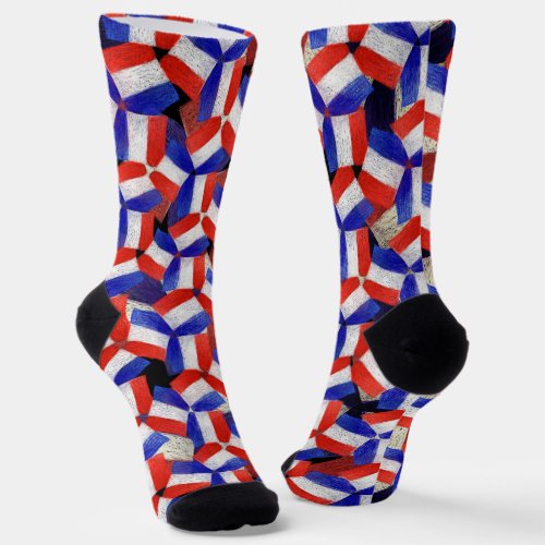       France Flag Pattern French Unique Cool Funny Socks
