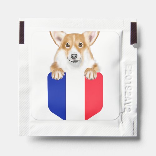 France Flag Pembroke Welsh Corgi Dog In Pocket T_S Hand Sanitizer Packet