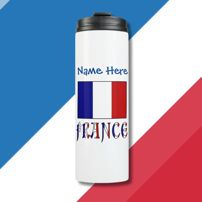 France Flag Personalized Thermal Tumbler (Creator Uploaded)
