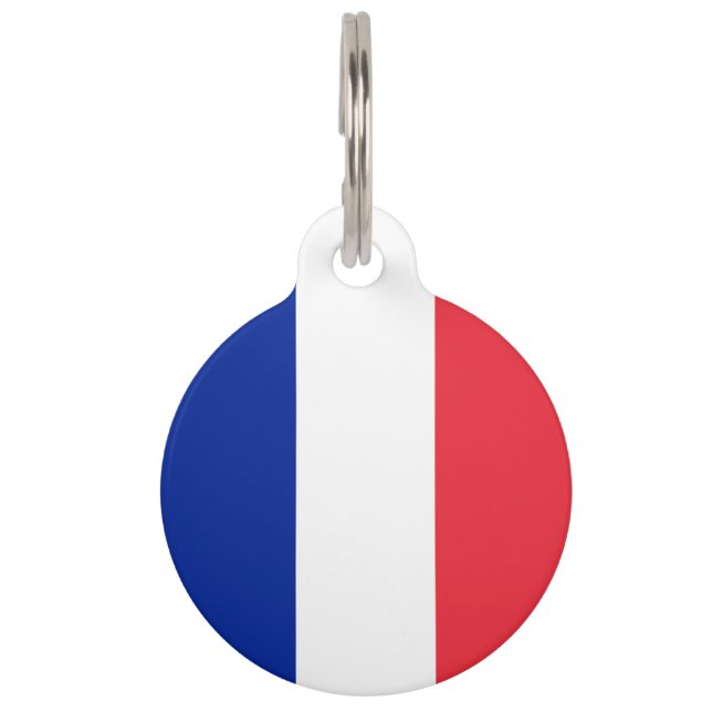 France Flag Pet Name Tag (Back)