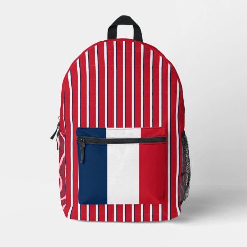 France Flag Red Stripes Print Cut Sew Bag